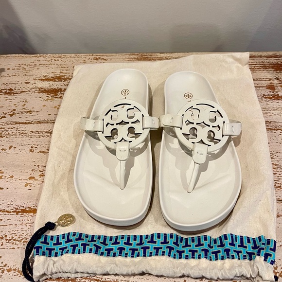 Tory Burch Miller Cloud Calf Leather New Ivory Sandals - Picture 9 of 13